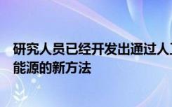 研究人员已经开发出通过人工光合作用来收集和存储可再生能源的新方法