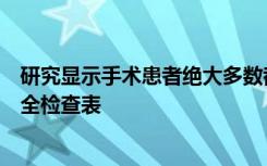 研究显示手术患者绝大多数都希望在手术前完成手术前的安全检查表