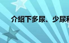 介绍下多尿、少尿和无尿的定义是什么