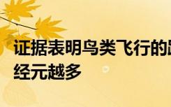 证据表明鸟类飞行的距离越远大脑中出现的神经元越多