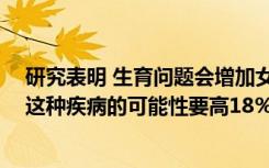 研究表明 生育问题会增加女性患癌症的风险 这表明他们患这种疾病的可能性要高18％