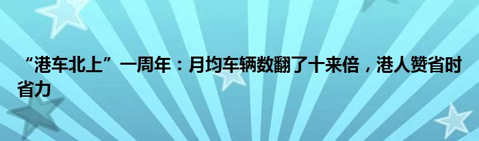 “港车北上”一周年：月均车辆数翻了十来倍，港人赞省时省力