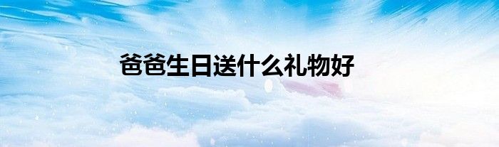 爸爸生日送什么礼物好