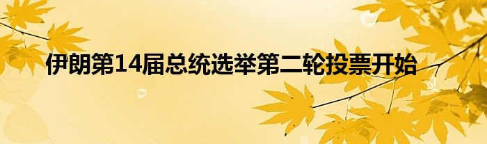 伊朗第14届总统选举第二轮投票开始