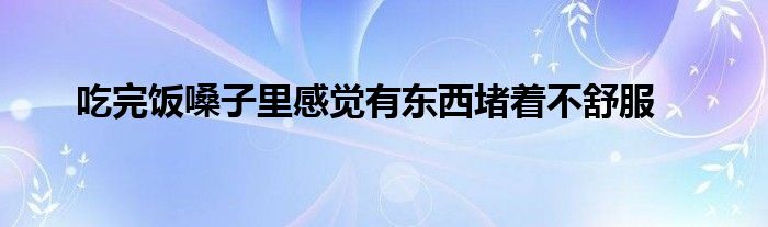 吃完饭嗓子里感觉有东西堵着不舒服