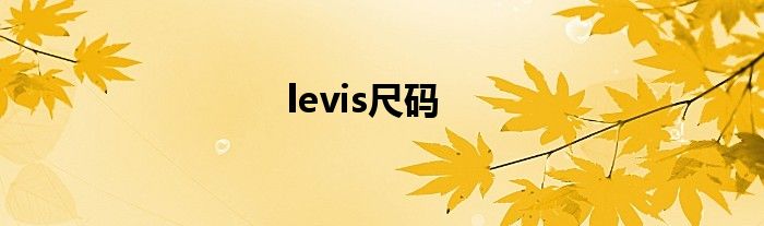 levis尺码