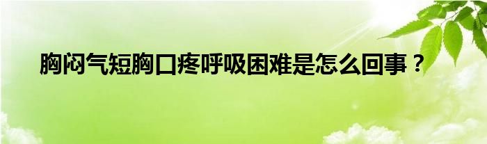 胸闷气短胸口疼呼吸困难是怎么回事？