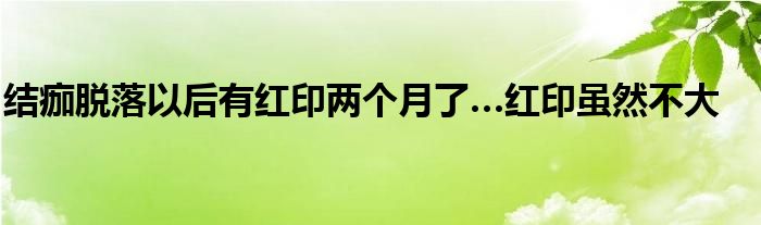 结痂脱落以后有红印两个月了…红印虽然不大