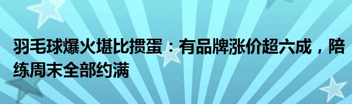 羽毛球爆火堪比掼蛋：有品牌涨价超六成，陪练周末全部约满