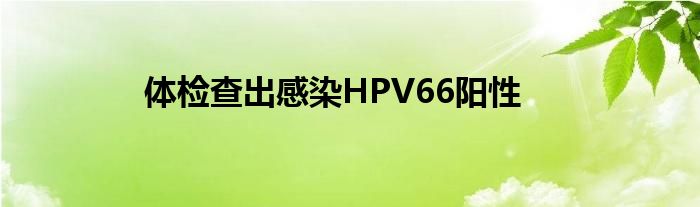 体检查出感染HPV66阳性