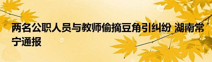 两名公职人员与教师偷摘豆角引纠纷 湖南常宁通报