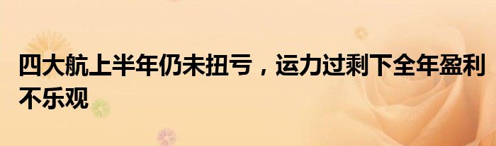 四大航上半年仍未扭亏，运力过剩下全年盈利不乐观