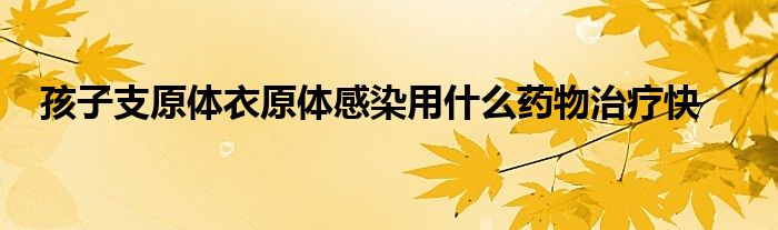 孩子支原体衣原体感染用什么药物治疗快