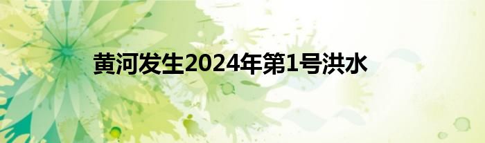 黄河发生2024年第1号洪水