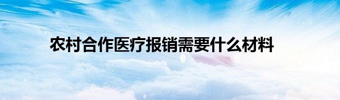 农村合作医疗报销需要什么材料