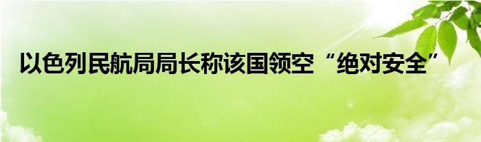 以色列民航局局长称该国领空“绝对安全”