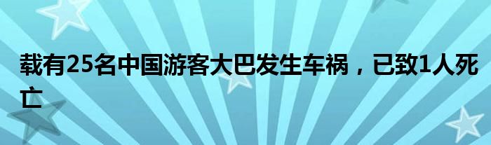 载有25名中国游客大巴发生车祸，已致1人死亡