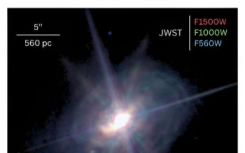 詹姆斯·韦伯太空望远镜揭示超大质量黑洞附近的尘埃结构