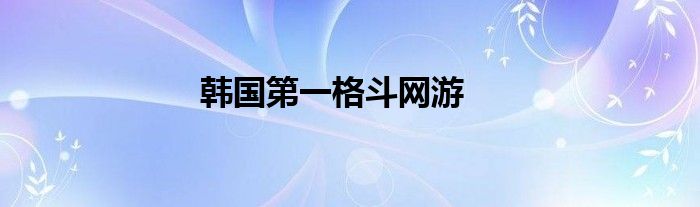 韩国第一格斗网游