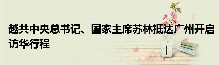 越共中央总书记、国家主席苏林抵达广州开启访华行程