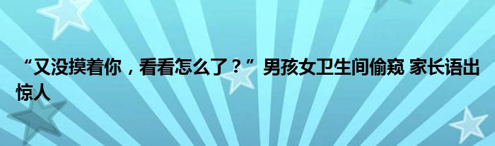 “又没摸着你，看看怎么了？”男孩女卫生间偷窥 家长语出惊人