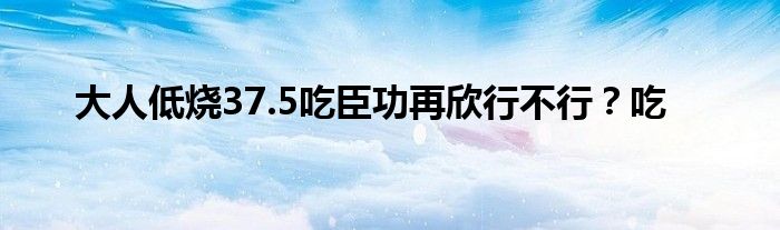 大人低烧37.5吃臣功再欣行不行？吃