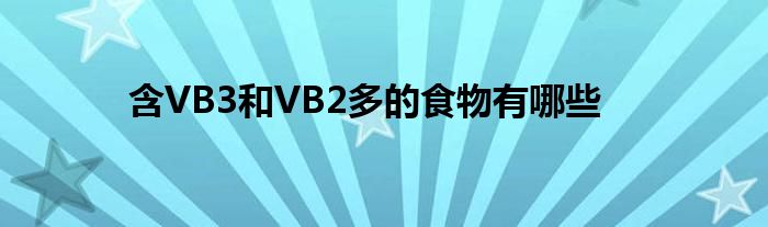 含VB3和VB2多的食物有哪些