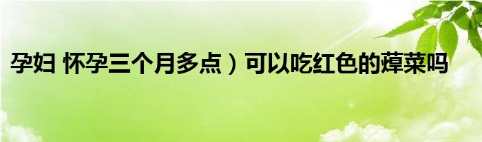 孕妇 怀孕三个月多点）可以吃红色的蔊菜吗